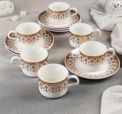 #Сервиз чайный 12 пред "Виолет" 6 чашек 170 мл, 6 блюдец 15,5 см   4712500 золот