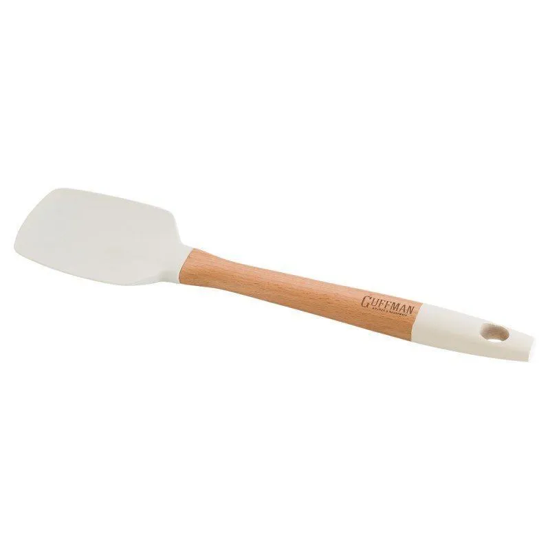 Лопатка силиконовая с бамбуковой ручкой, белая M04-017-W