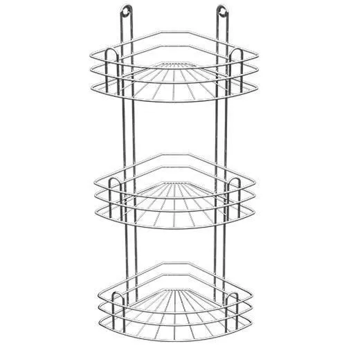 Полка для ванной угловая 3-х ярусная страйт глубокая (цинк) вку-2.3.2
