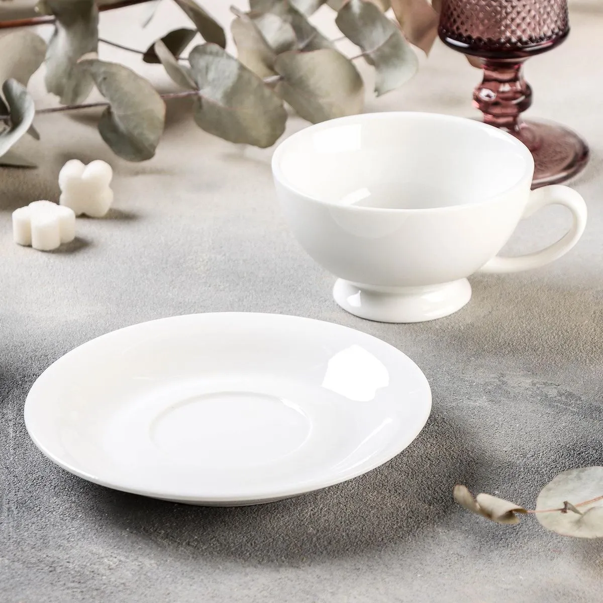 #Чайная пара "Бланш" чашка 250 мл 13х10х6 см, блюдце 15,5x2 см 4177907