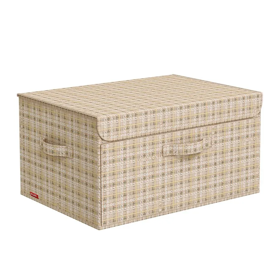 #VAL LB-BOX-DDM Короб стеллажный с откидной стенкой, с крышкой, 50*35*25 см, LONDON BEIGE