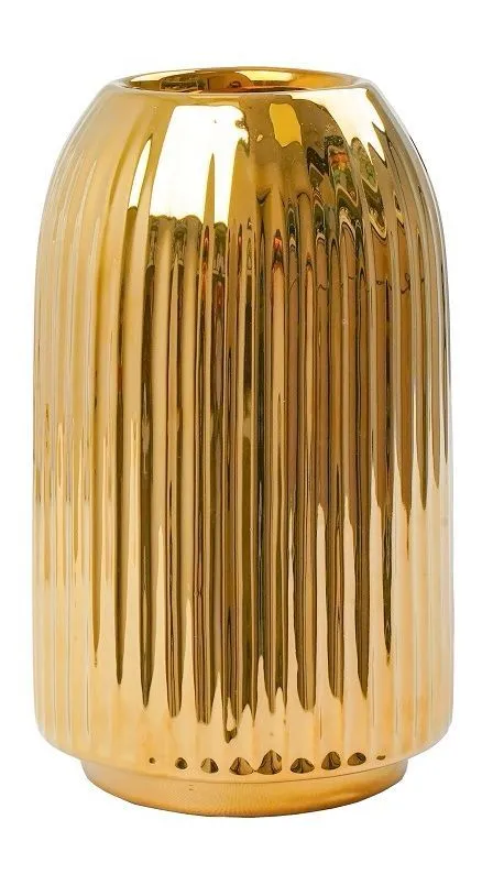 Декоративная ваза Блеск, Д120 Ш120 В200, золотой Cha23-M