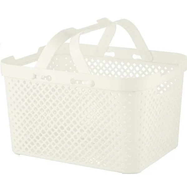Корзинка для хранения с ручками Plast Team Stockholm, 5 л молочный туман