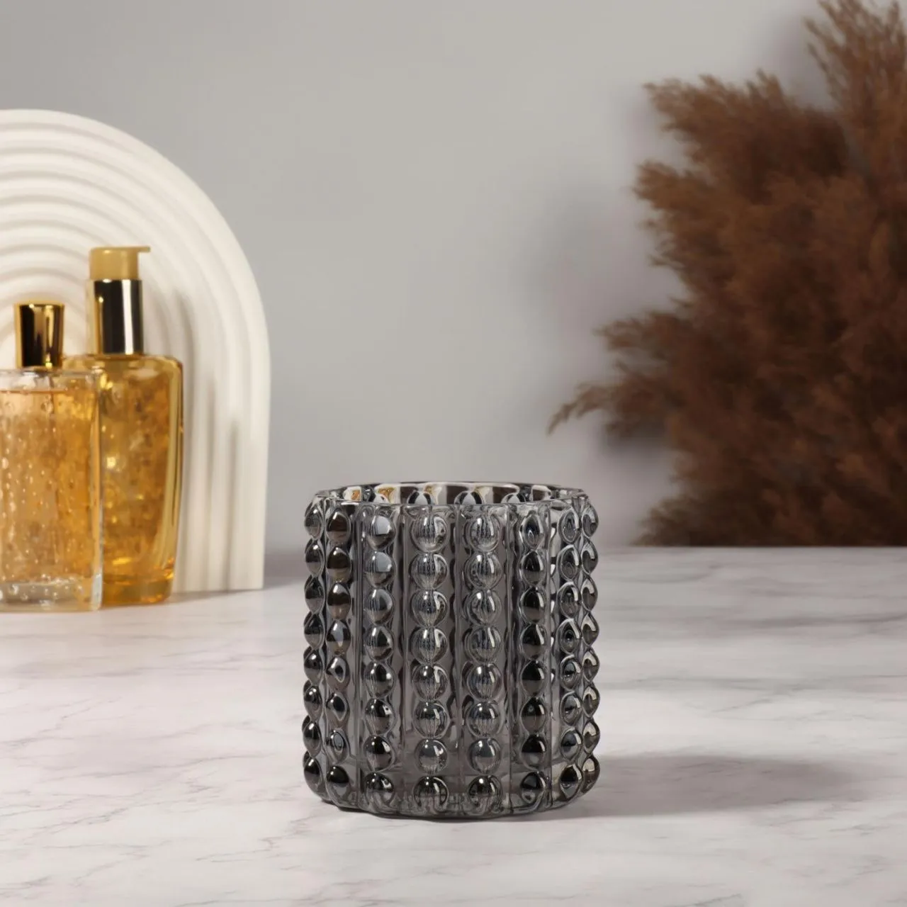 Подставка стекло d9,5*9.7см Bubble MINI чёрн полупрозрач голограф к/кор накл QF   9716318