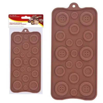 Форма для шоколадных конфет силиконовая "Пуговицы". VL80-336