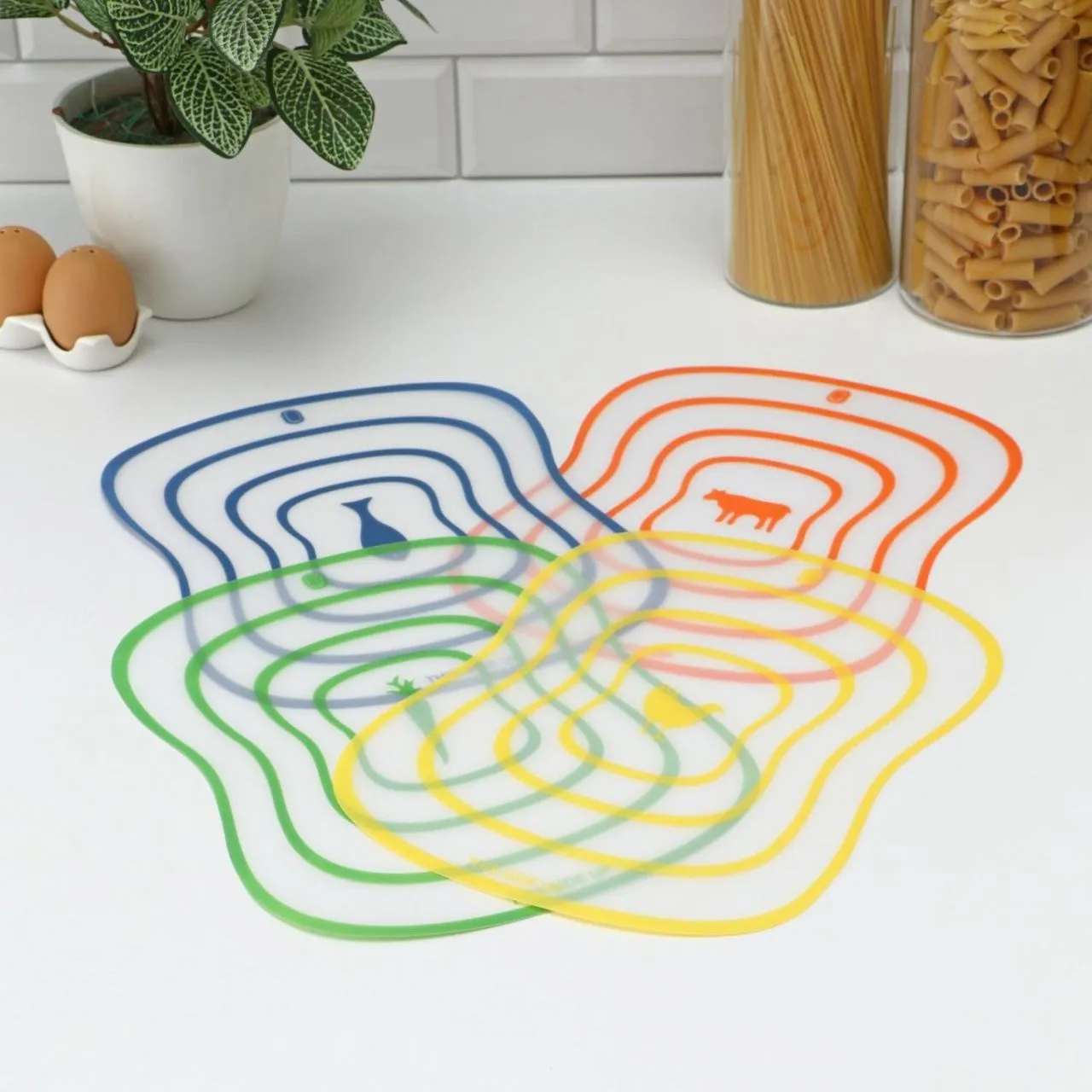 #Набор досок разделочных гибких 4 шт "Ассорти" 30х23 см, цвета МИКС 1204809                             