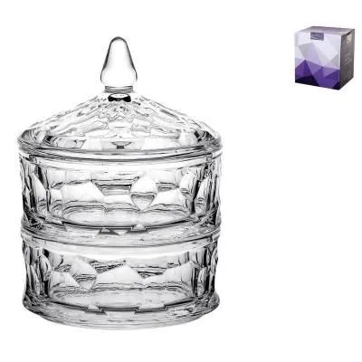 Ваза с крышкой 11см гранение