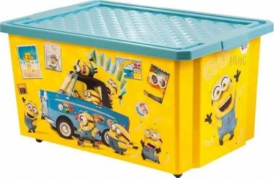 Детский ящик для хранения игрушек Lalababy Миньоны 57л банановый