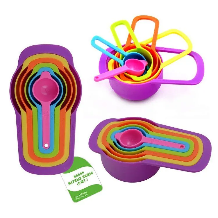 #Набор мерных ложек 6шт. 7,5~250мл 6цв. AN80-24...