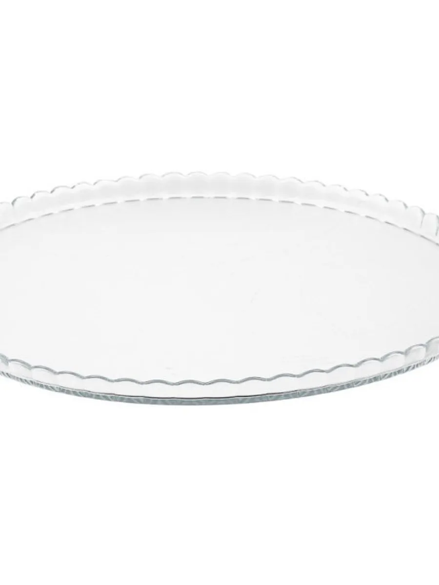Блюдо из закаленного стекла PATISSERIE d=322 мм (прозрачное стекло с рифленым бортиком)