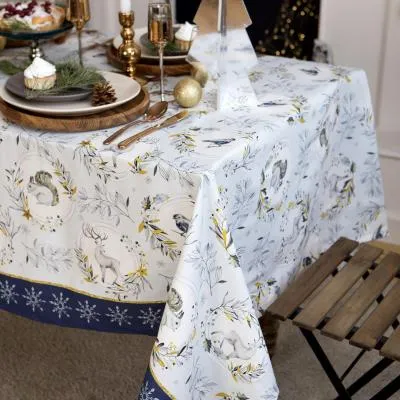 #Скатерть "Этель" Snow animals 149х18...