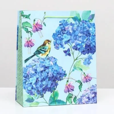 Пакет подарочный "Синица на гортензии&quot...