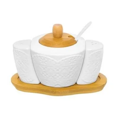 #Набор - сахарница + солонка + перечница "Кружево" 16*10*11 см 540521