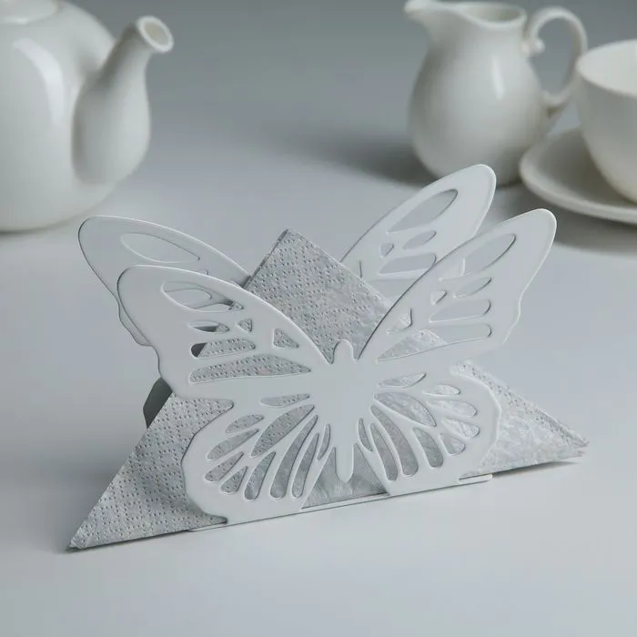 #Салфетница "Бабочка" 13,5х4х9 см, белый 1906012                  