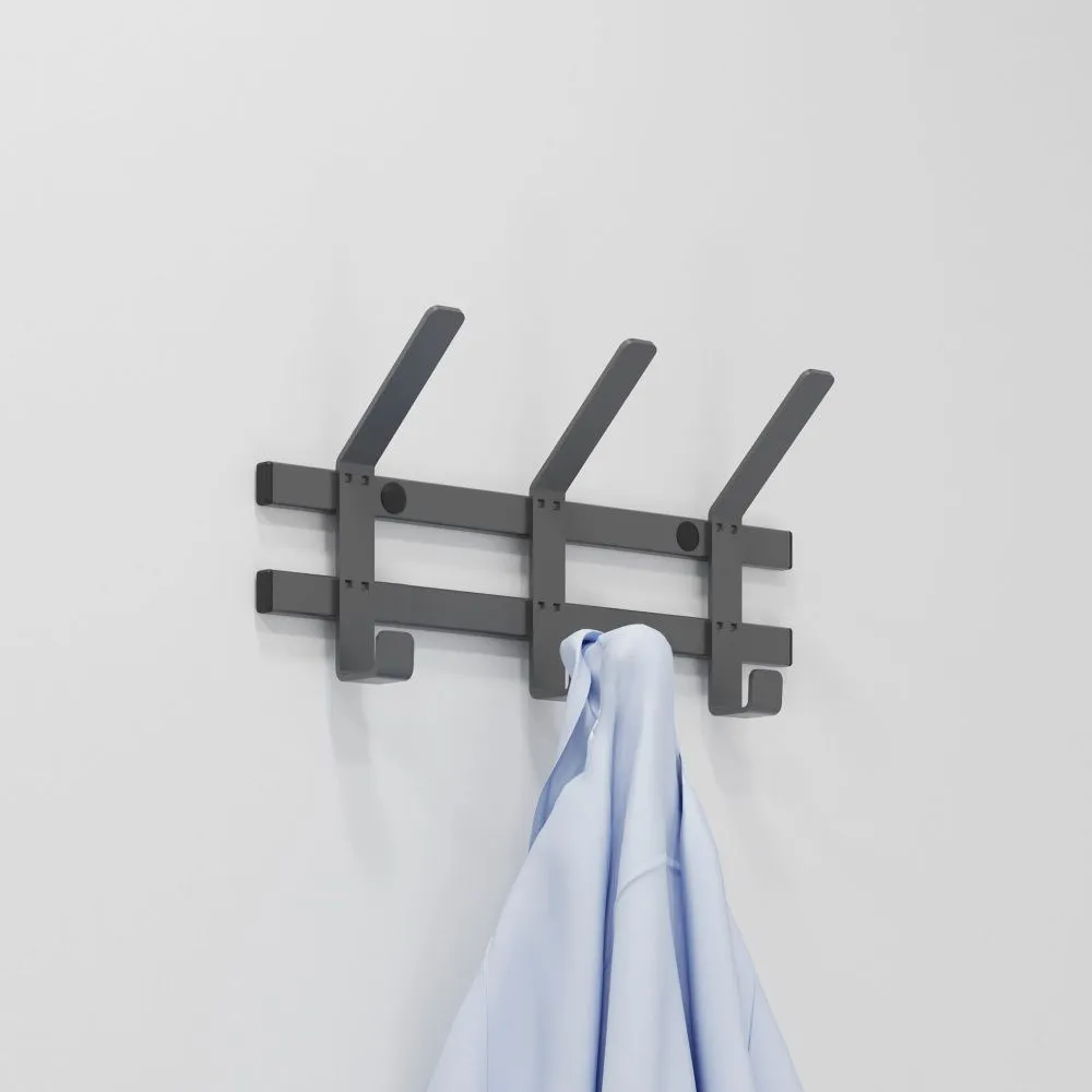 #Вешалка настенная "ТОРОНТО 3" (Графит)