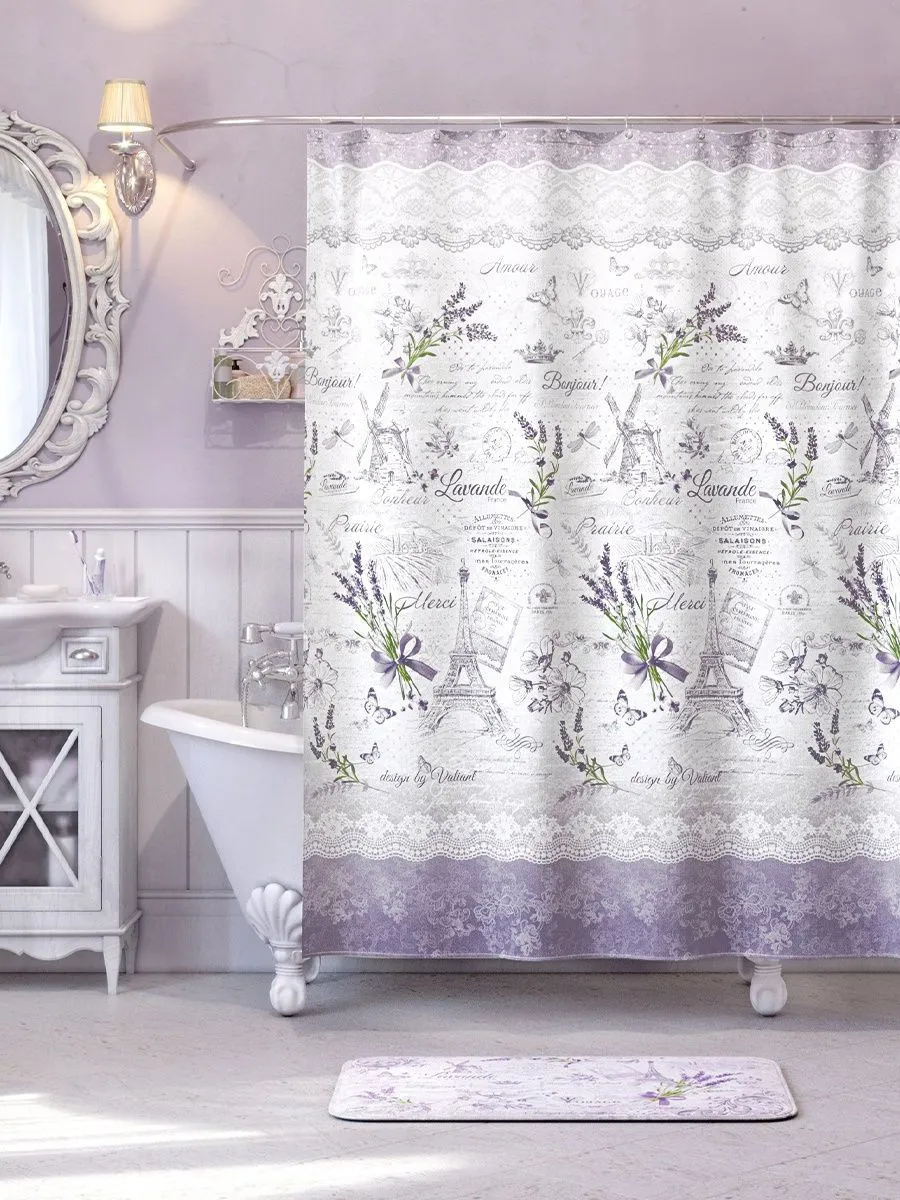 VAL LV-F-1818 Штора для ванной комнаты, полиэстер, 180*180 см, LAVANDE FRANCE