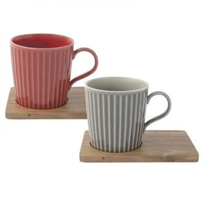 #Набор из 2-х кружек 0.38л (красн.+серый) на по...