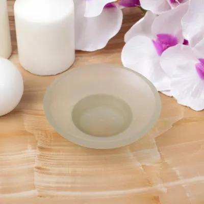 Мыльница стеклянная матовая 10,7 х10,7 х3,7см 1...