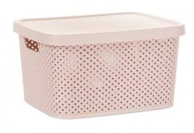 Ящик для хранения DIAMOND розовый 7л с крышкой...