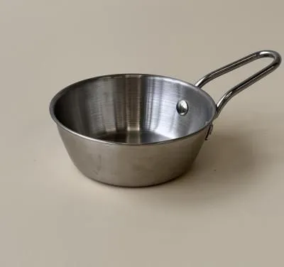 #Миска-сотейник с ручкой из нерж.стали 11 см, ц...