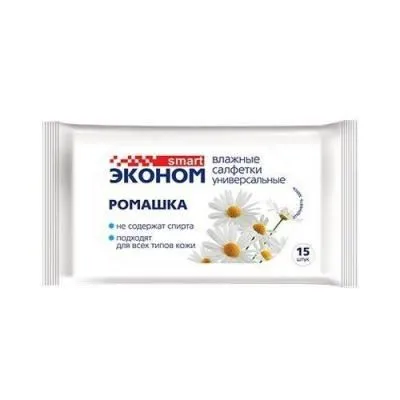 Влажные салфетки "Эконом Smart ромашка" №15 (15/108шт)