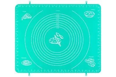 Коврик для раскатки теста и выпечки силиконовый "Бирюзовый" 50*40 см, упаковка - картонный хедер