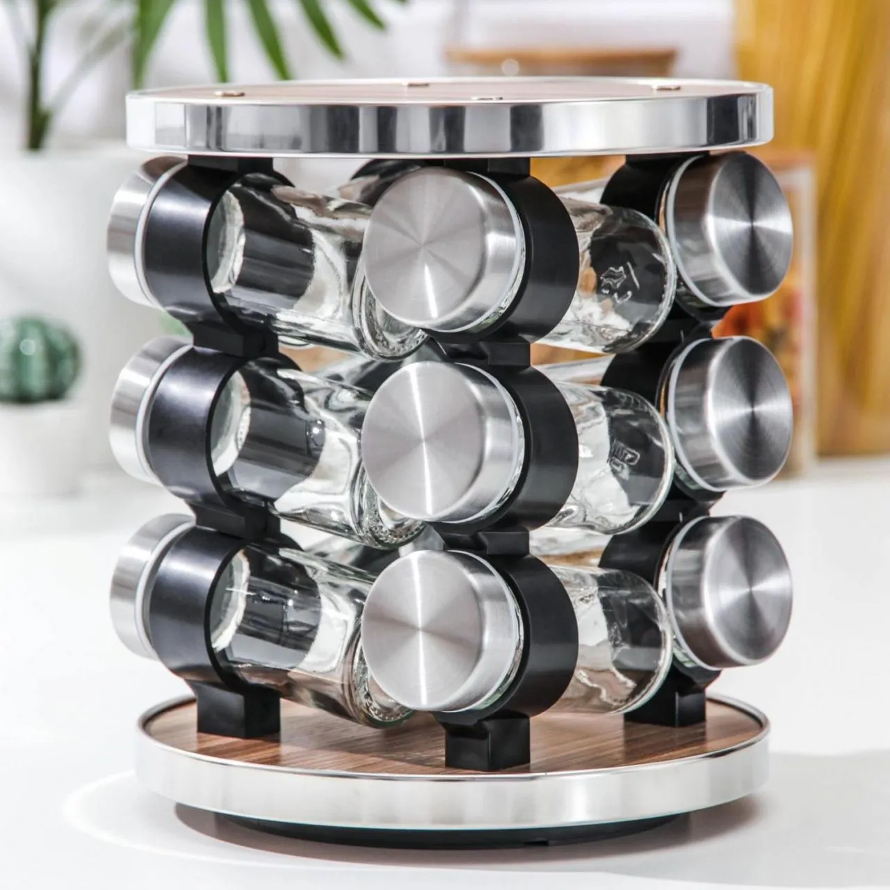 Набор для специй на подставке 12 пред "Модерн" емкость 90 мл, 4х9,5 см, 19х19х21,5 см 5433147