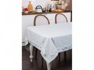 #НАБОР ИЗ СКАТЕРТИ И НАПЕРОНА "НЕЖНАЯ МЯТА...