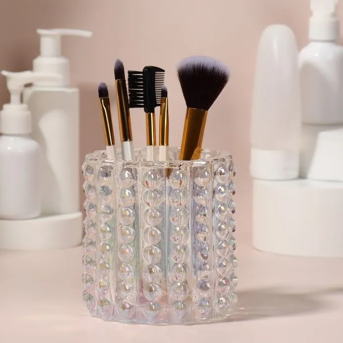 Подставка стекло d9,5*9.7см Bubble MINI прозрачн голограф к/кор накл QF   9716316