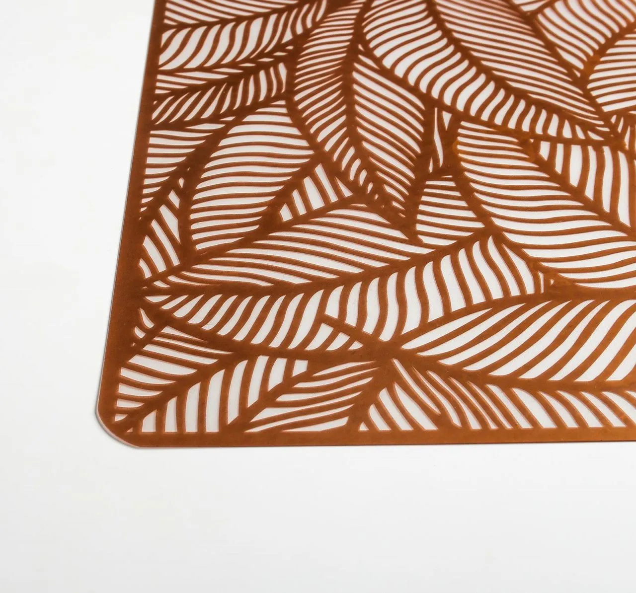 Салфетка кухонная "Листья" 43х28 см, прямоугольная, цвет металлик коричневый   4686302