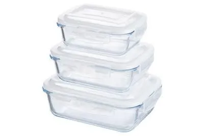 Набор 3 прямоугольных контейнеров пищевых с пла...