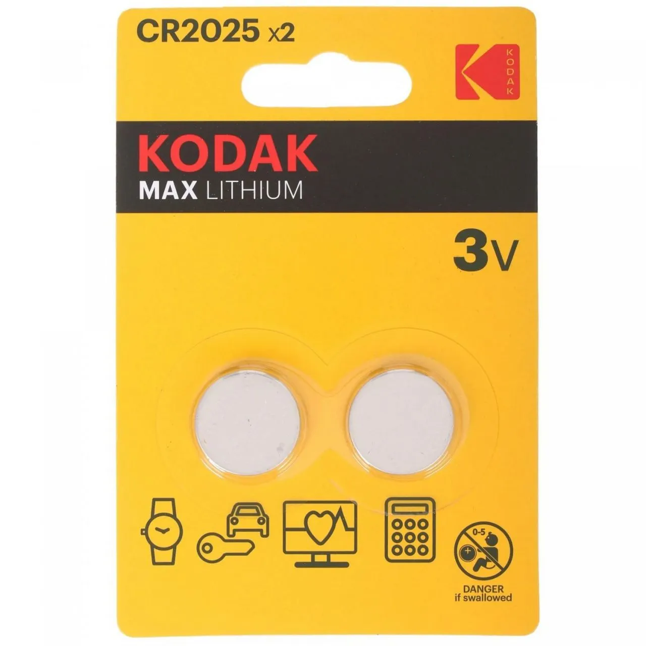 36 Kodak CR2025-2BL MAX Lithium батарейка 887930417678