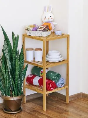 #Этажерка 3-х секц прямоуг №8 бамбук 37*37*80см...