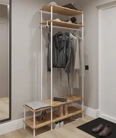 #Прихожая 44 "НеШкаф" (системы открытого хранения) (Белый)