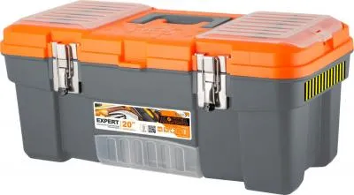 Ящик для инструментов Blocker Expert 20" с металлическими замками серо-свинцовый/оранжевый