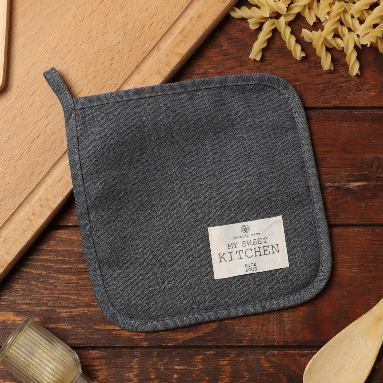Прихватка Этель ECO grey, 19х19 см, 100% лён, 245 г/м2 10179632