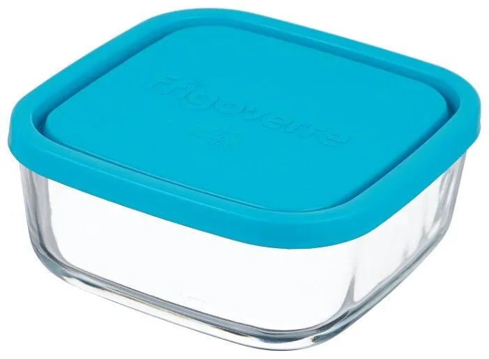 Bormioli Rocco контейнер стекло Frigoverre квадратный 15*15 см, 750 мл, с синей крышкой B387870-1