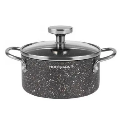 НМ 7768 кастрюля из алюм. с мрам. покр., черная...