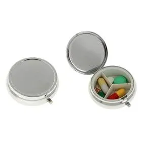 Таблетница с зерк поверх 3секц d5*2см металл серебр 116334   