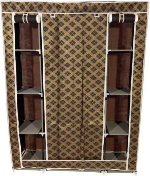 Тканевая вешалка-гардероб с чехлом HCX-153NT 10 полок + перекладина металл/пластик/плотная ткань микс цветов 130*45*170см